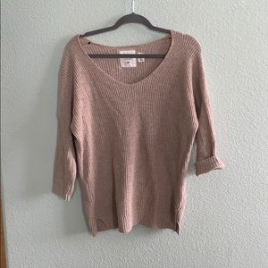 Off the shoulder cream beige knit sweater